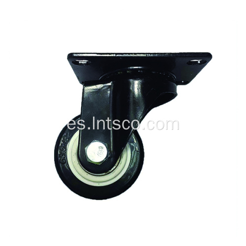 Ruedas giratorias de PVC negro de 1.5 "